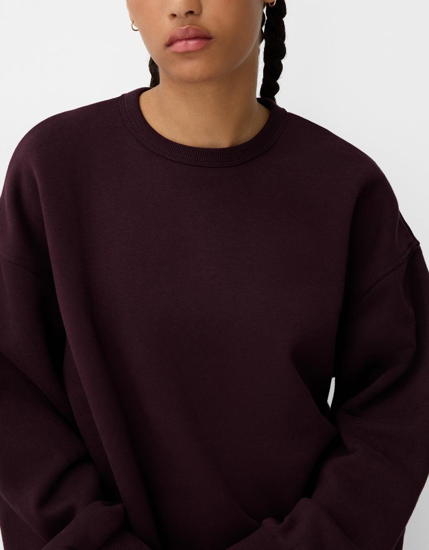 Oversize-Sweatshirt mit Seitentaschen-Violett-2
