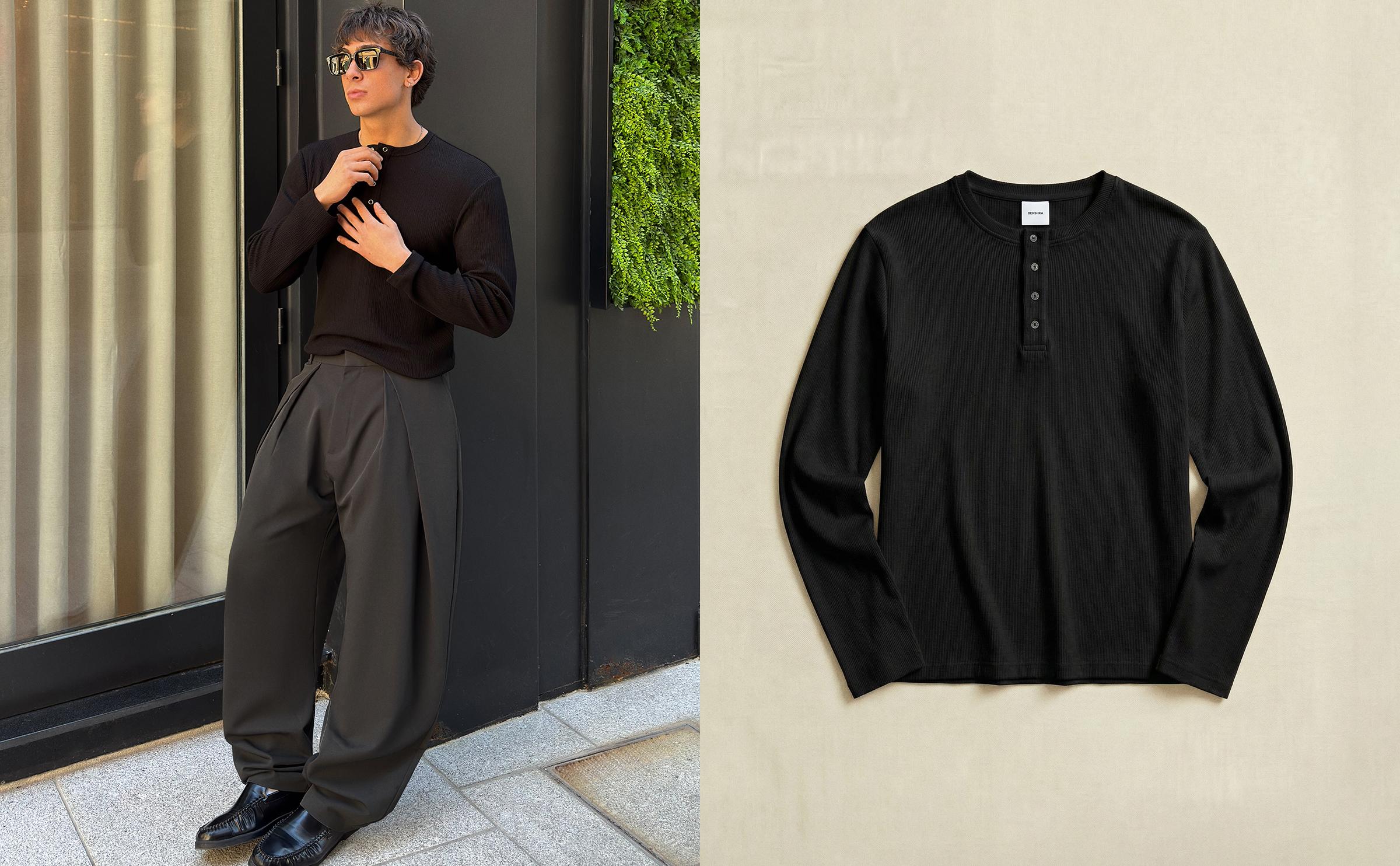 Düğmeli yaka dokulu t-shirt - Görsel 77