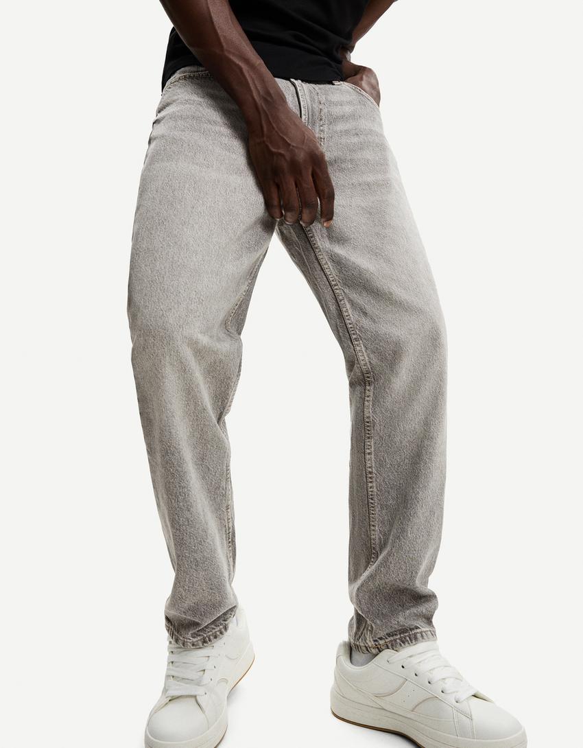 Straight fit jeans-Dark grey-1