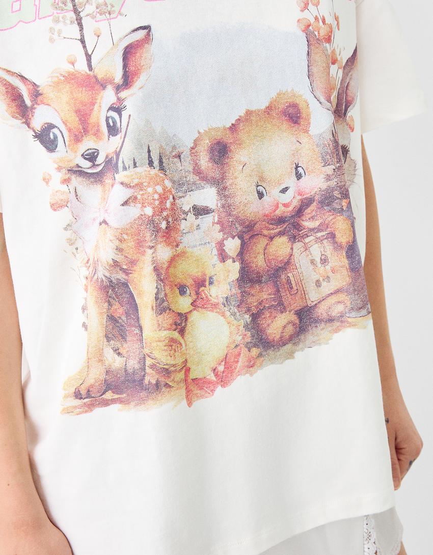 تيشرت بأكمام قصيرة وطبعة-كريمي-5