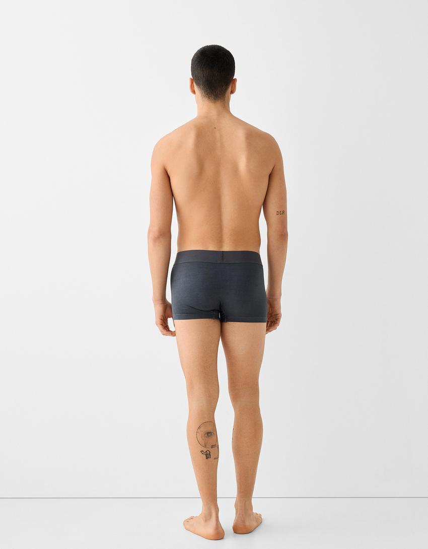 طقم من 2 بوكسرات مغسولة باهتة-رمادي داكن-4