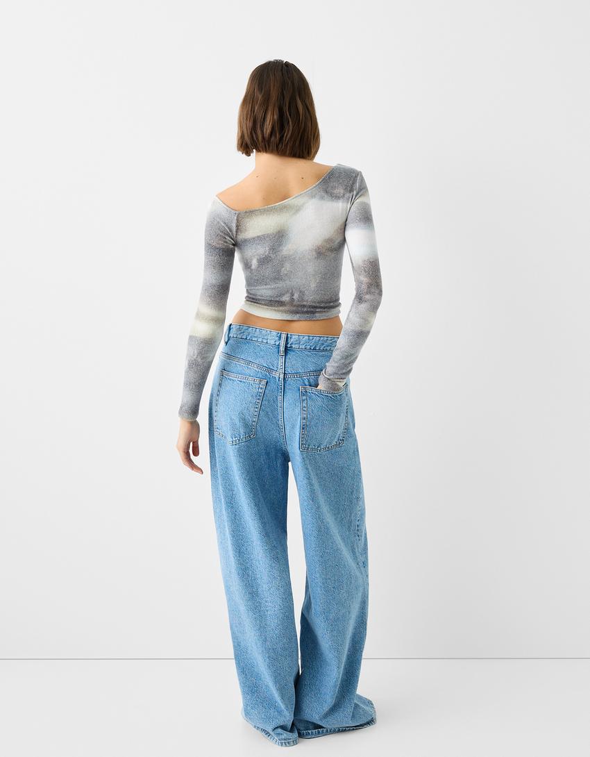 Knotted sweater-Light blue-1