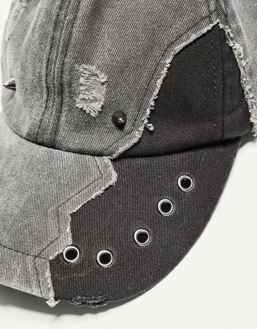 Καπέλο τζόκεϊ piercing & eyelets-Μαύρο-1
