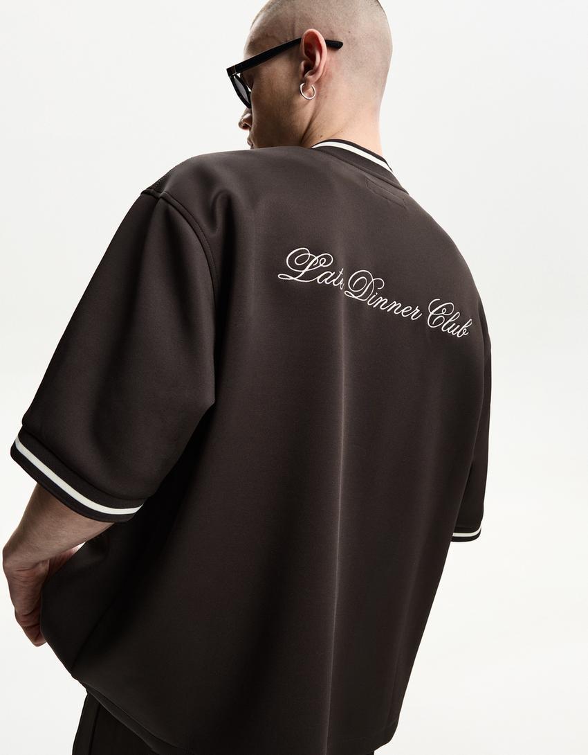 Shirt and trousers set-Brown-2