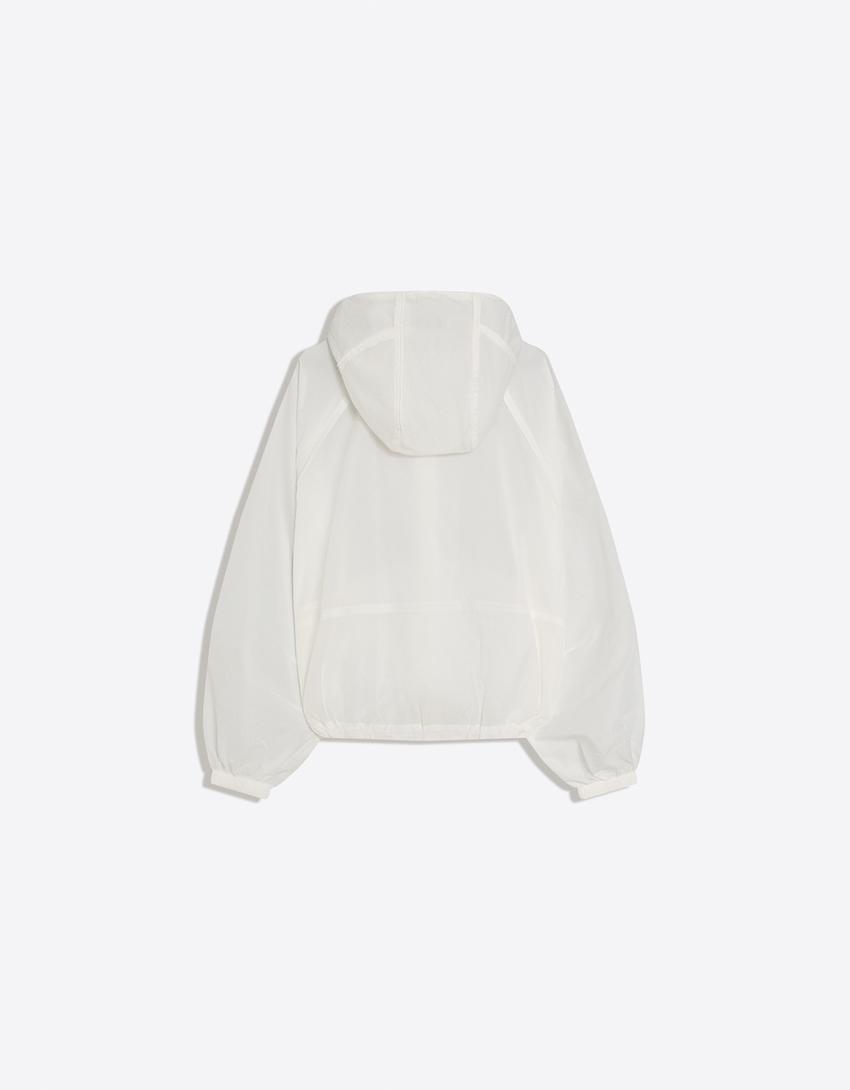 Nylon hooded jacket-Off white