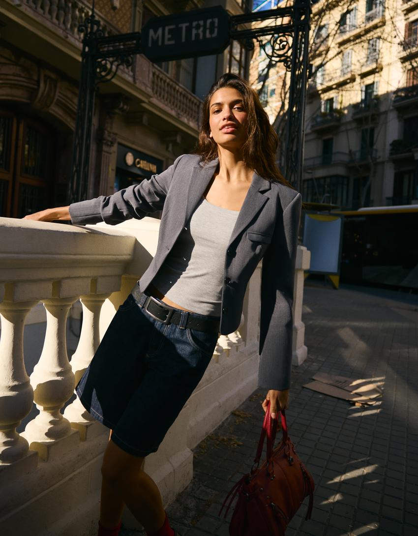 Blazer corto-Grigio