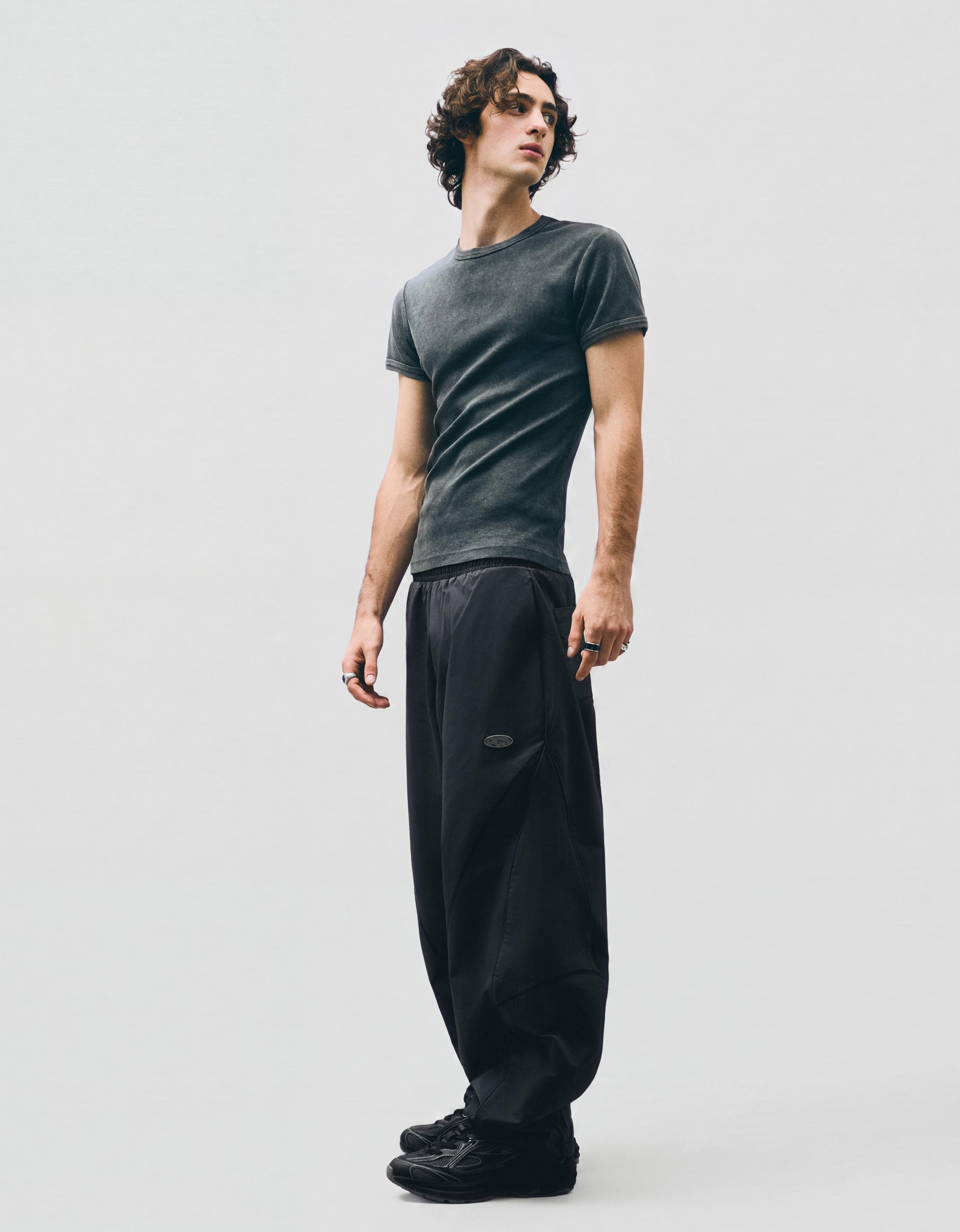 Technical barrel trousers — Dark blue