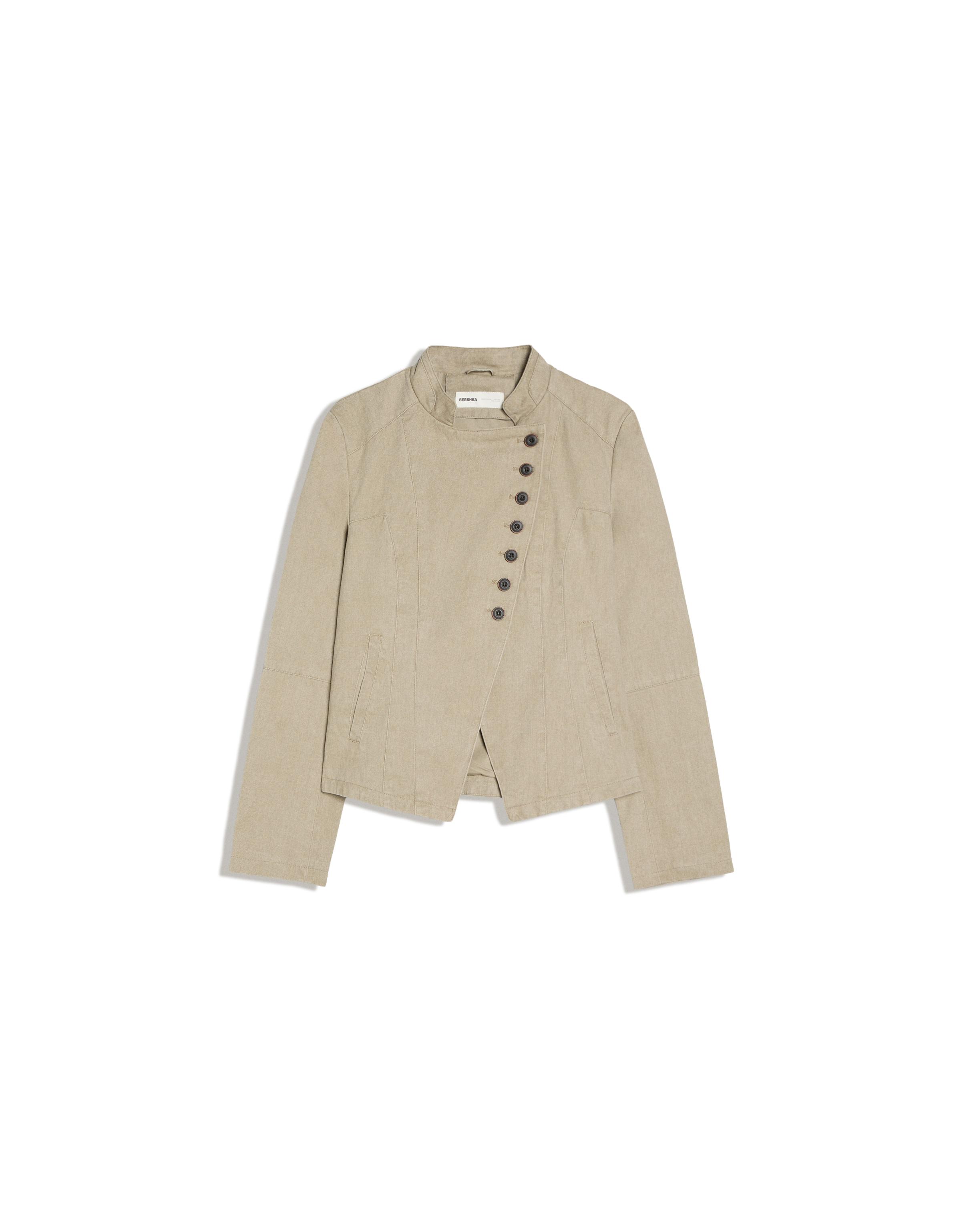 Double-breasted button-up blazer — Cream