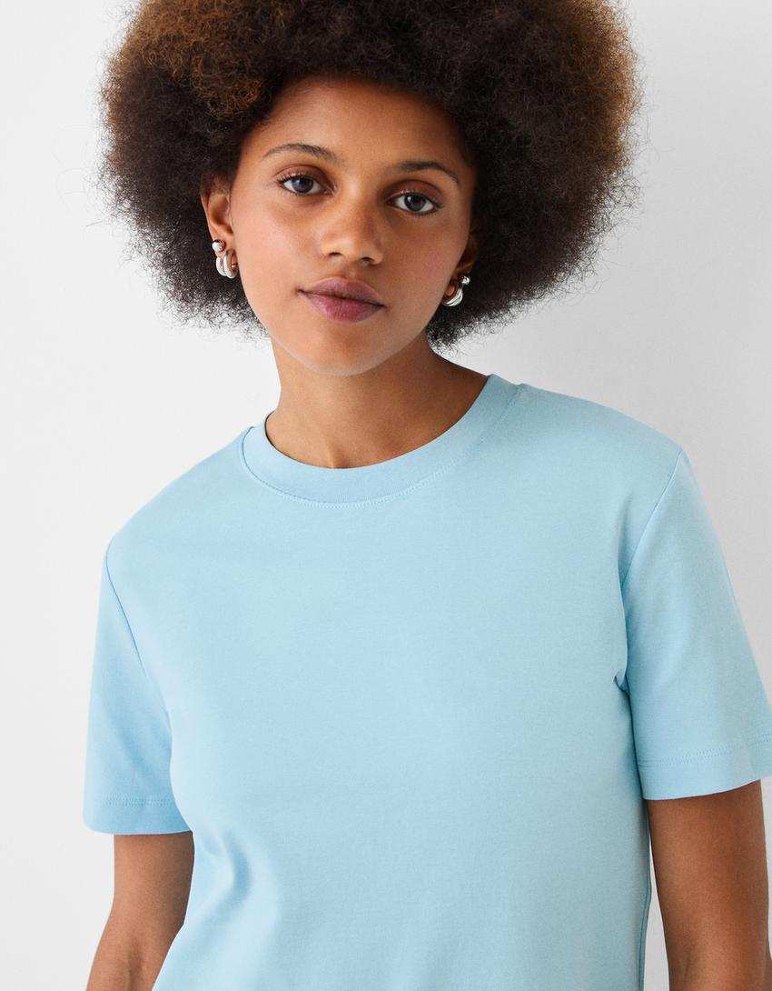 T-shirt manches courtes regular fit-Bleu clair-2