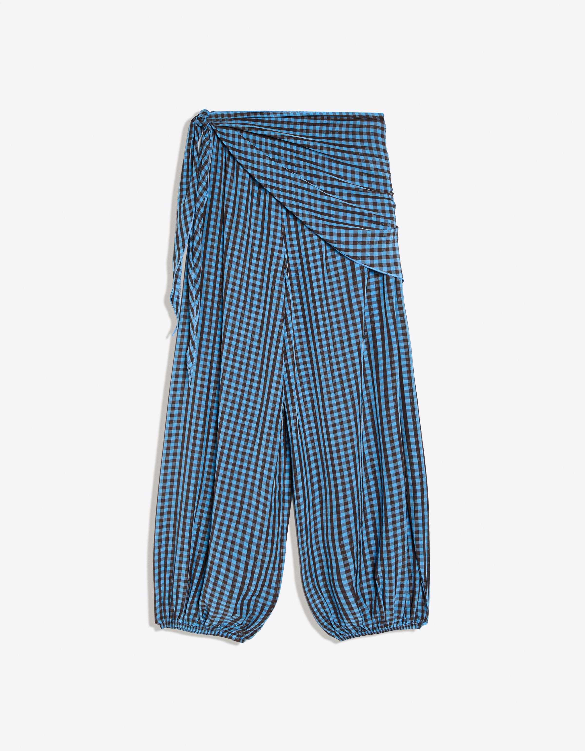 Scarf print sarouel trousers — Blue