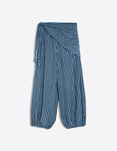 Scarf print sarouel trousers — Blue 6