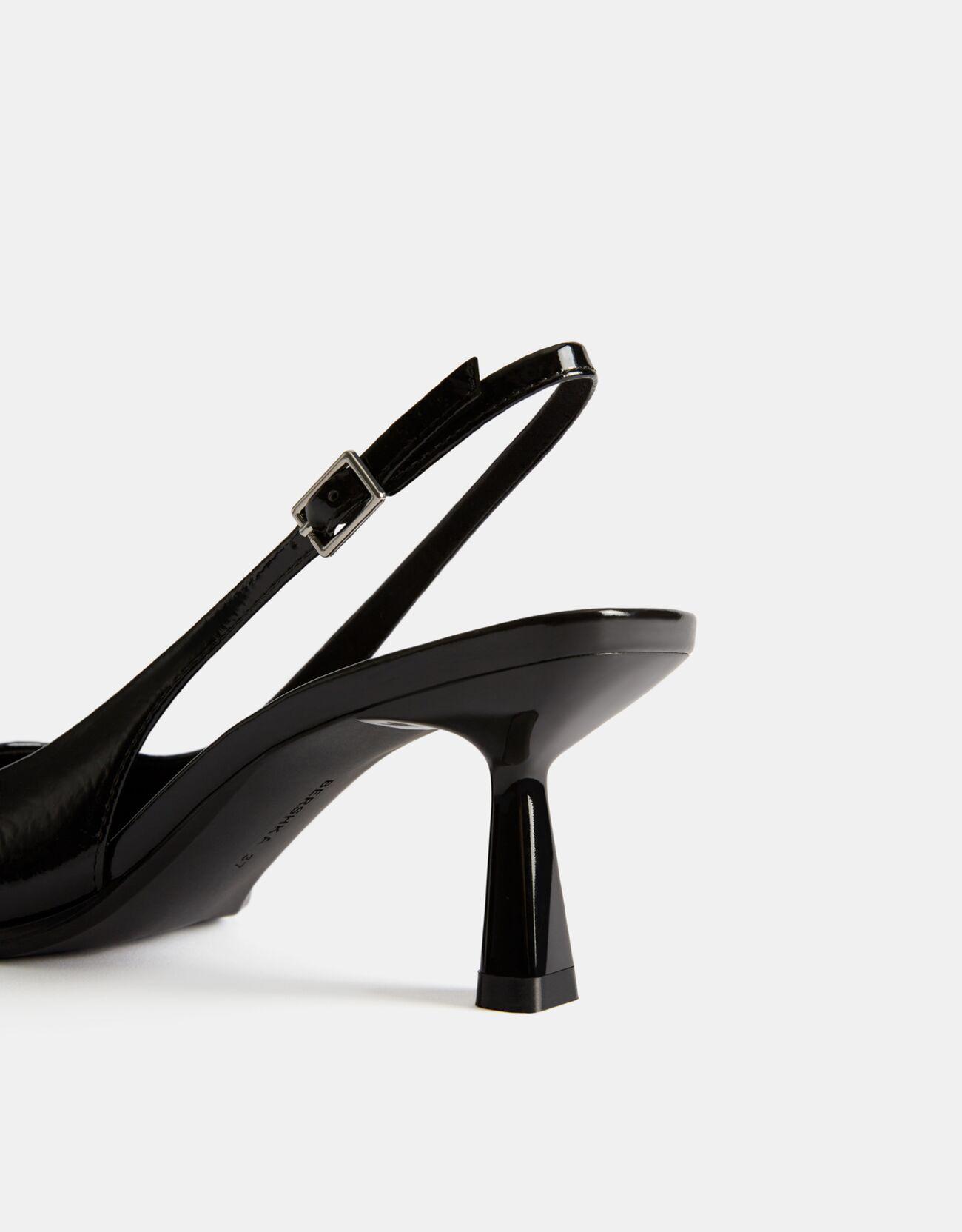 Backless kitten-heel shoes — BLACK