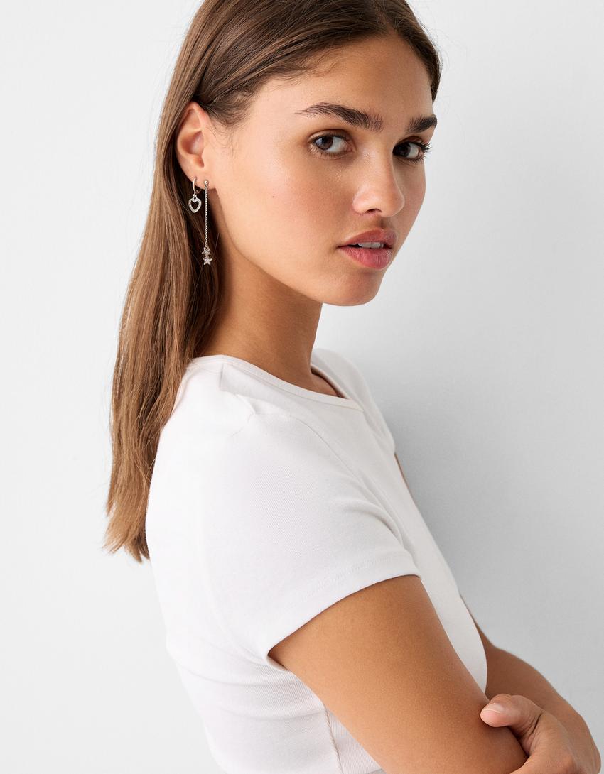 Lot 9 boucles d’oreilles étoile strass-Argent-3