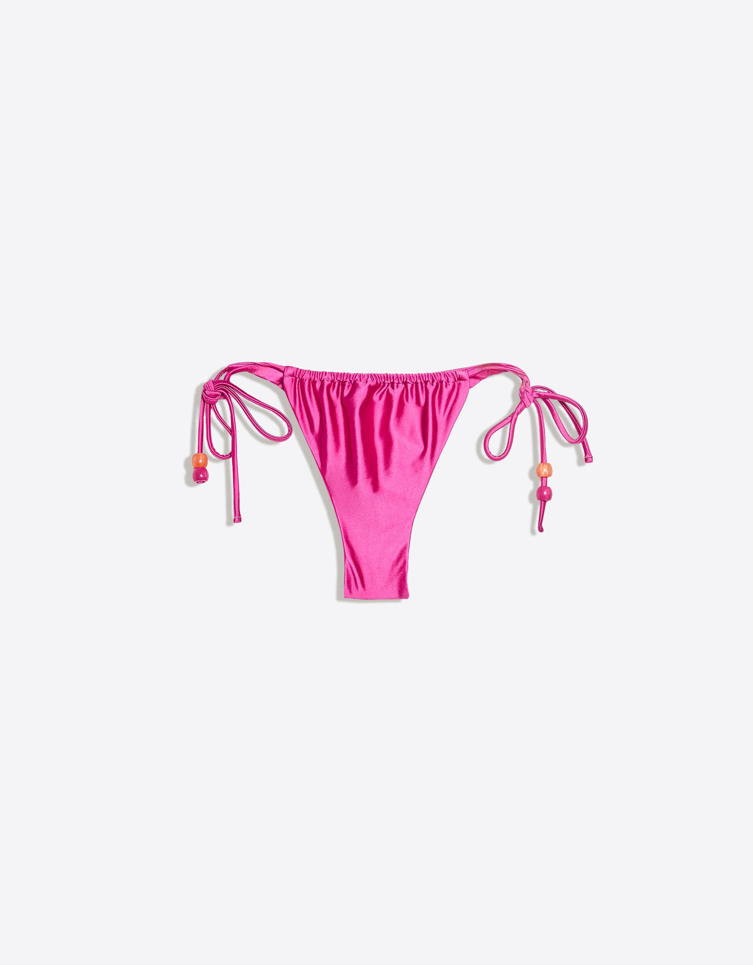 Satin bikini briefs — Fuchsia