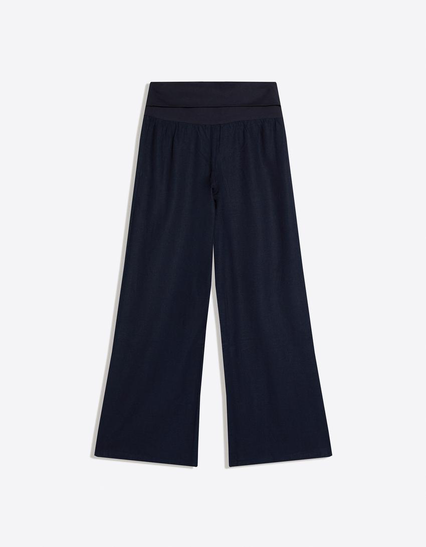 Hose mit Umschlagbund-Marinenblau