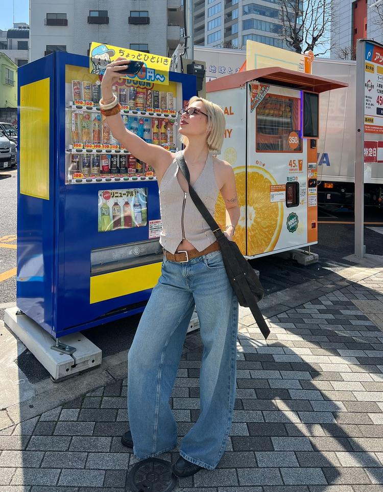Geniş paça düşük bel jean