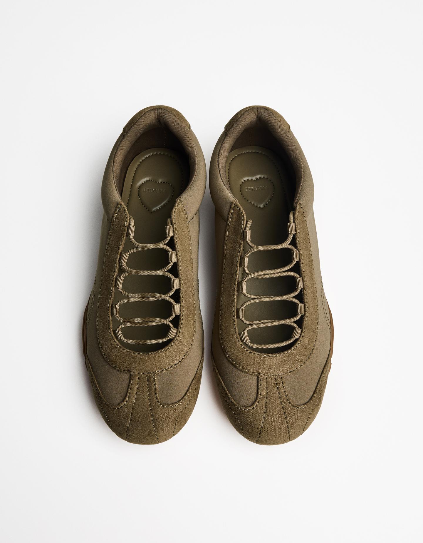 Bershka buty sportowe soft khaki