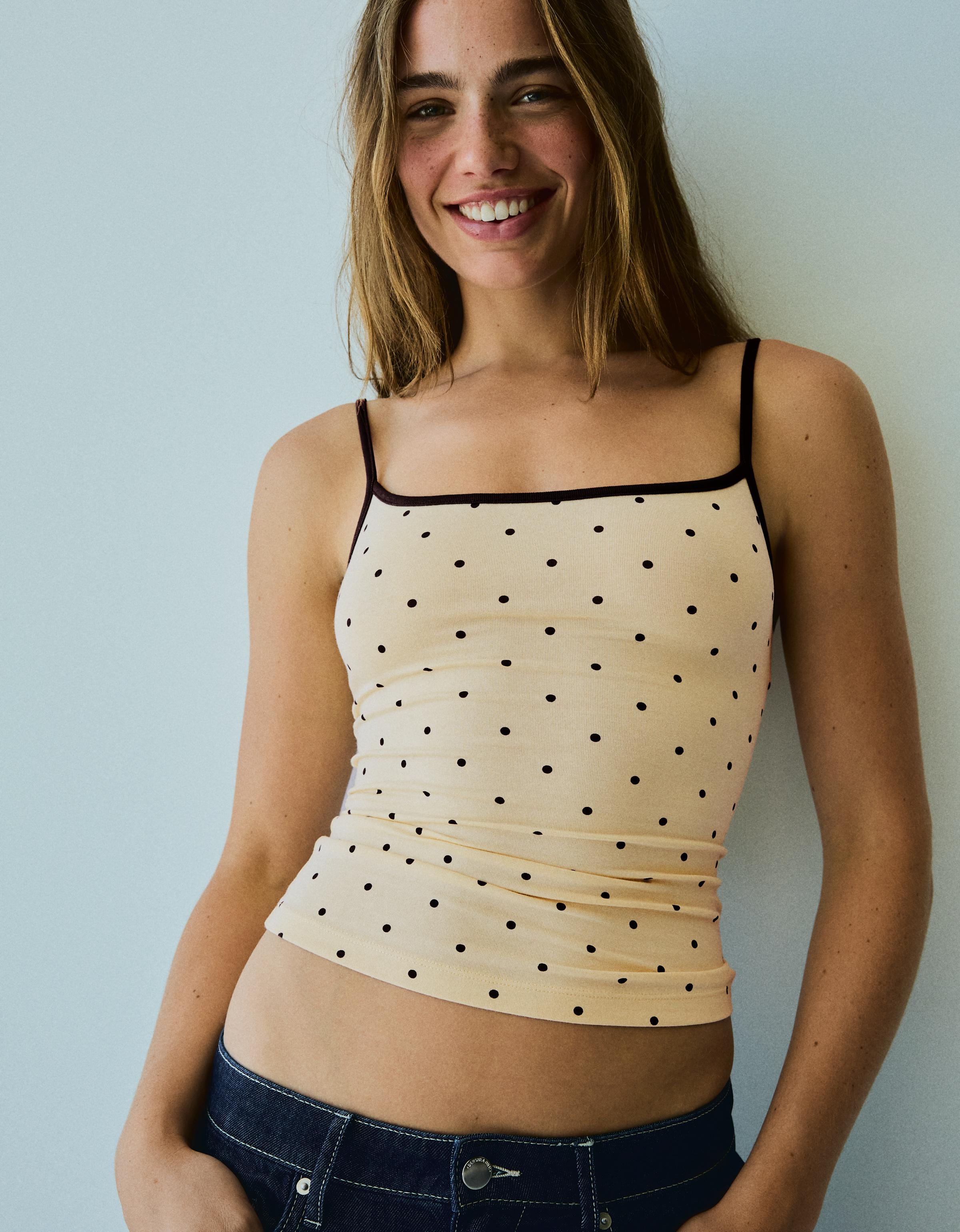 Contrast strappy top — Yellow