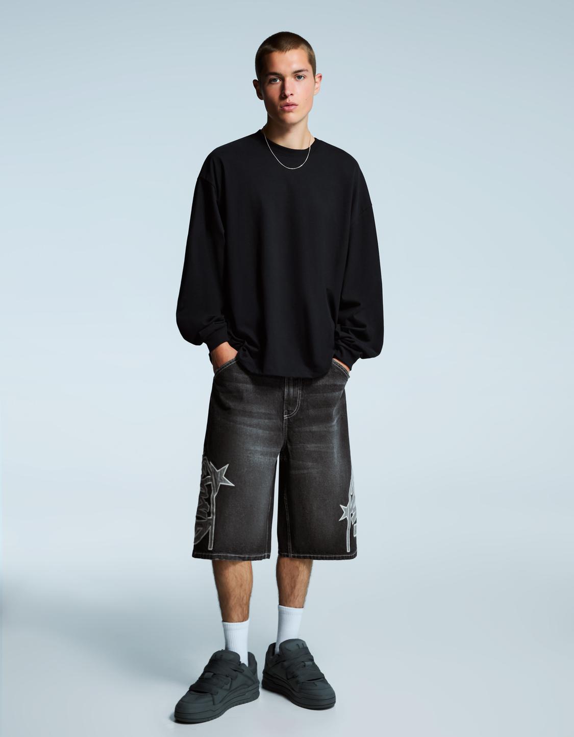 Bermuda denim parches