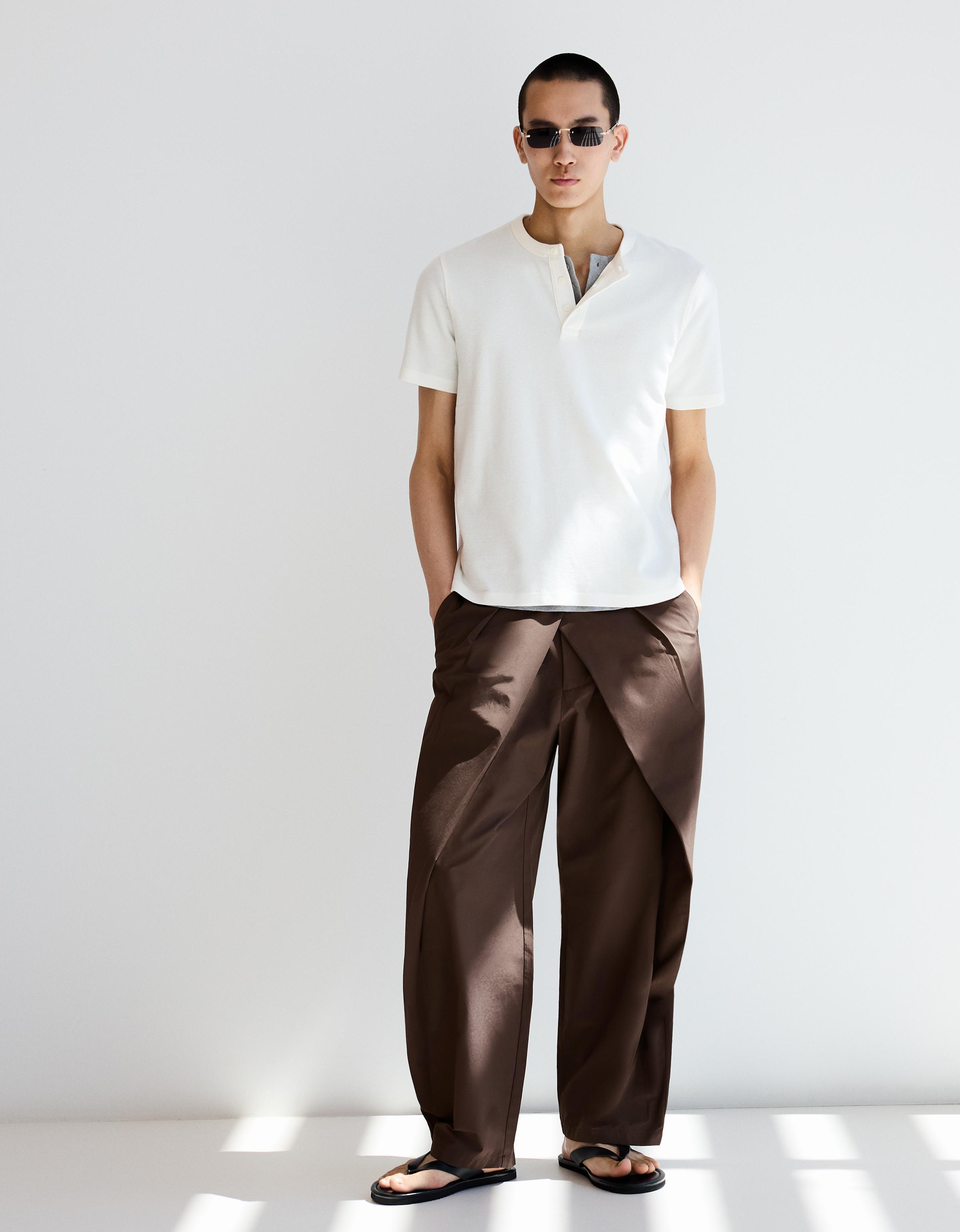 Pantalón Super Baggy Cruzado Hombre 36 Marrón