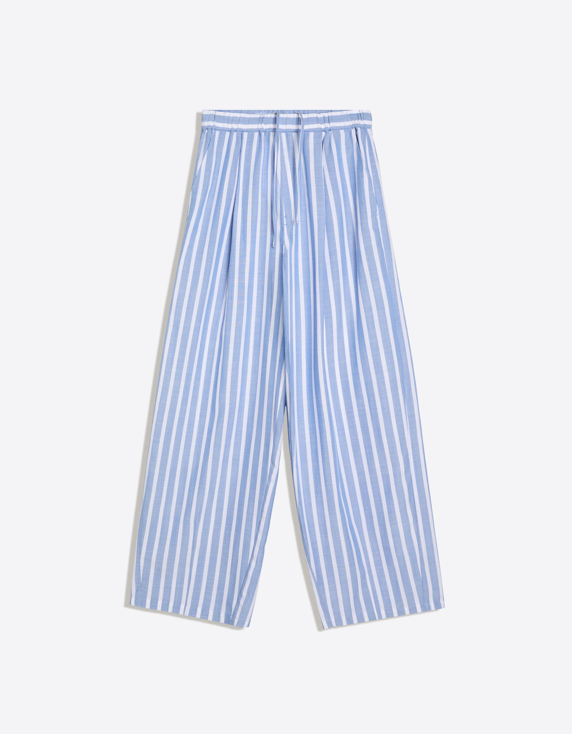 Super baggy pyjama-style trousers — Light blue