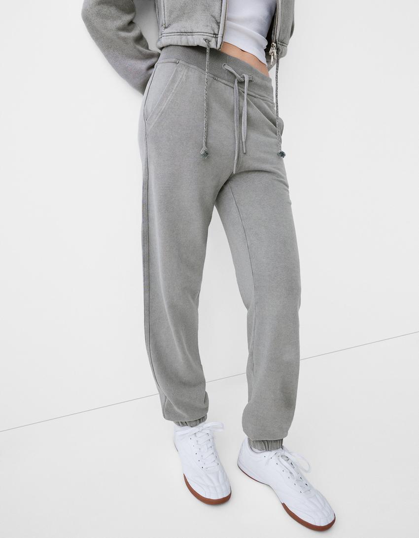 Plush joggers-Grey-3