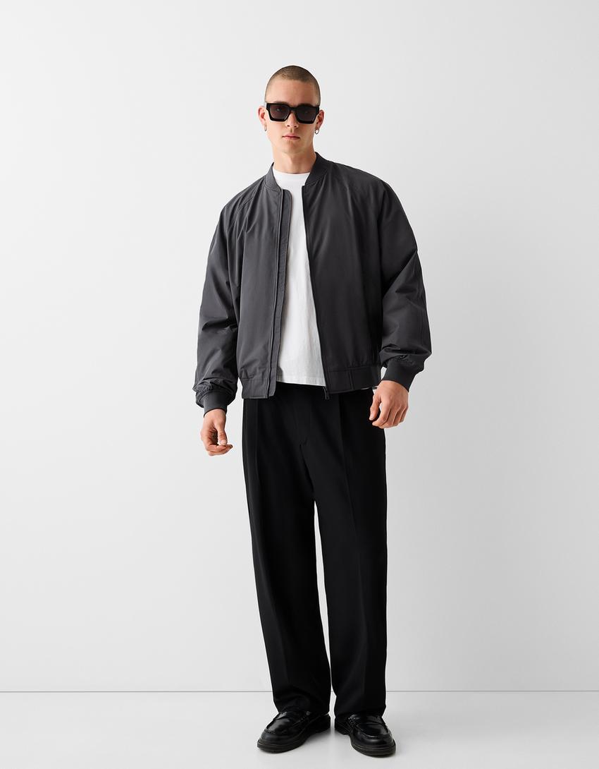 Lightweight bomber jacket-Dark grey-3