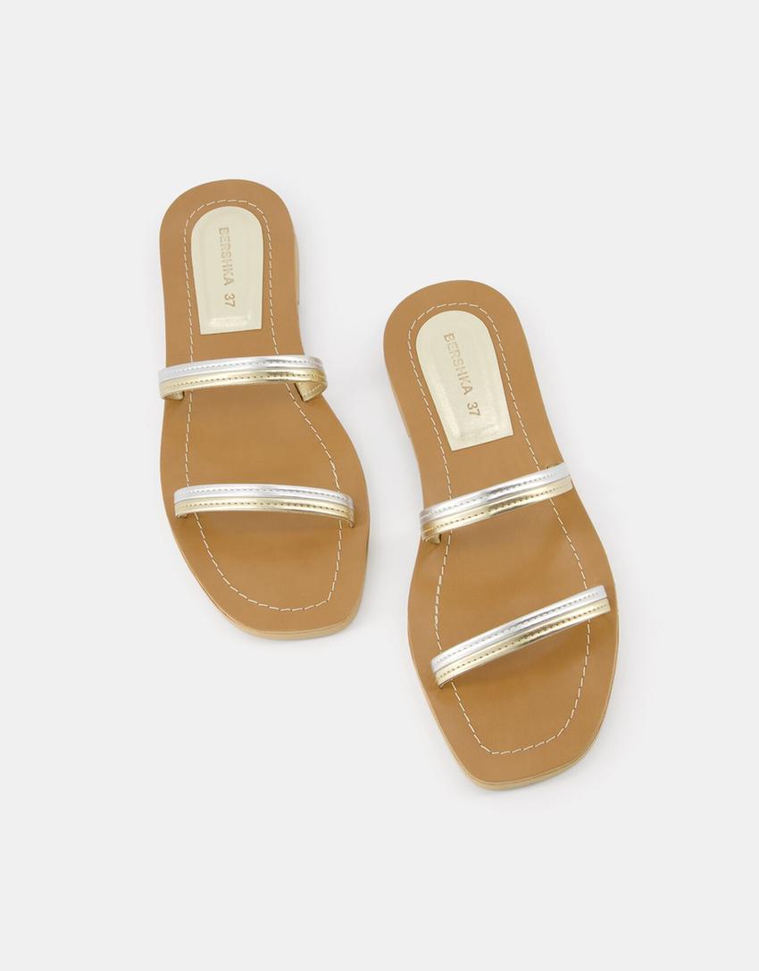 Flat multi strap sandals-Multicolored-4