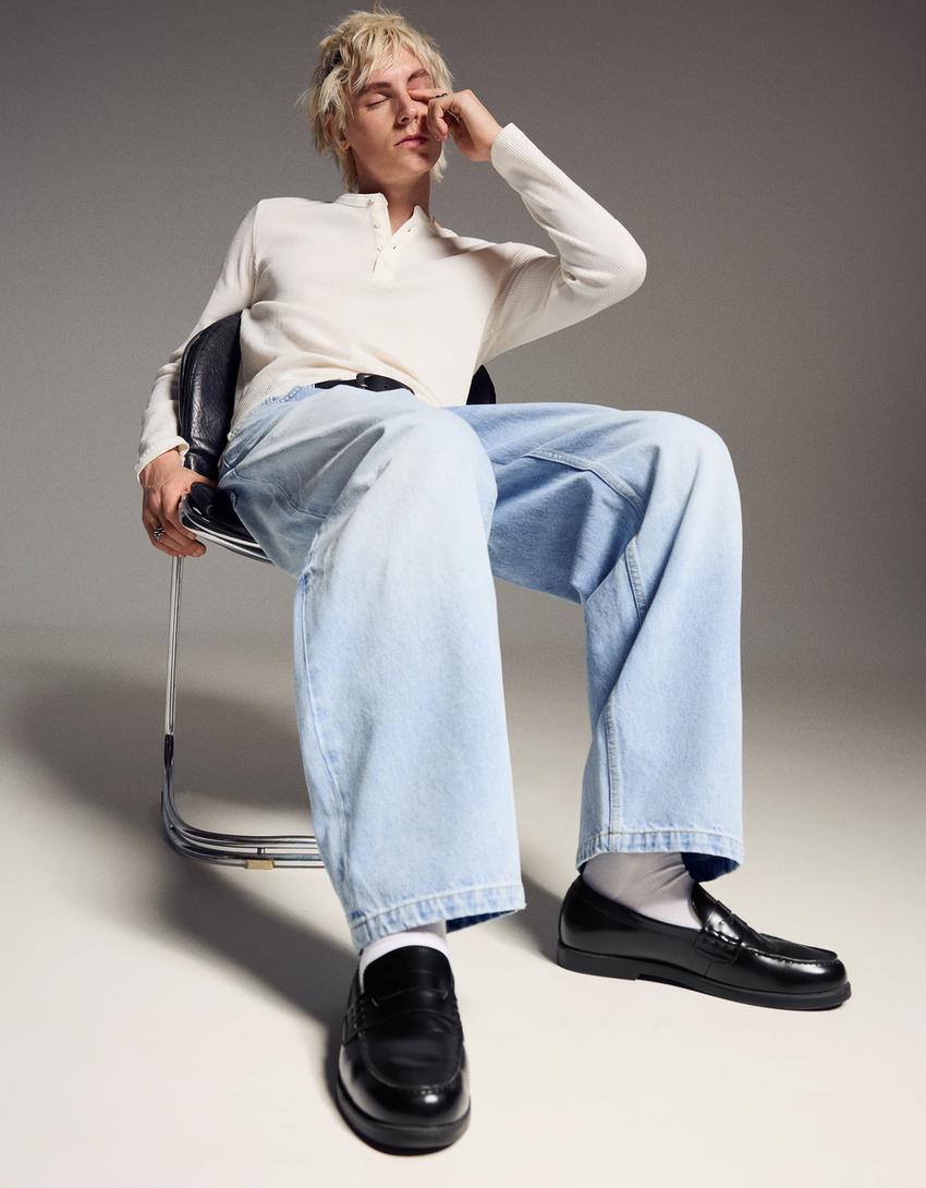 Mokkasiner med tynd sål-SORT