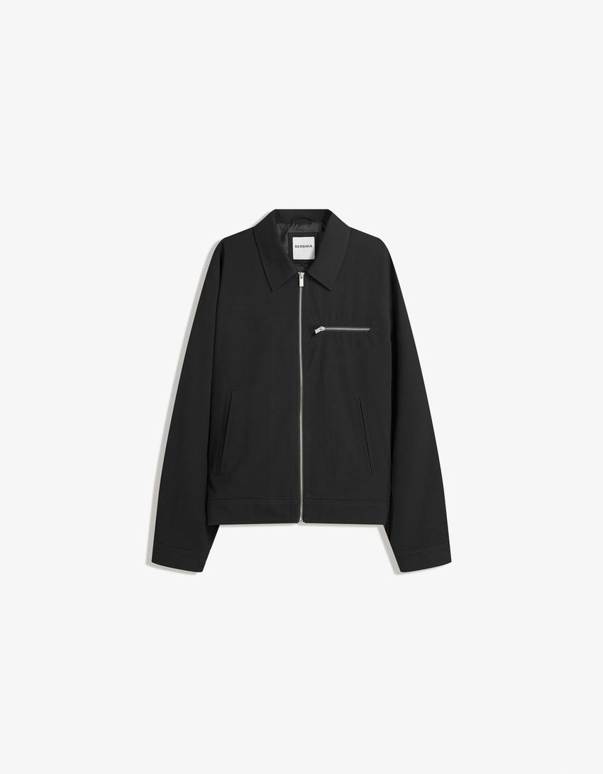 Sobrecamisa cremallera-Negro