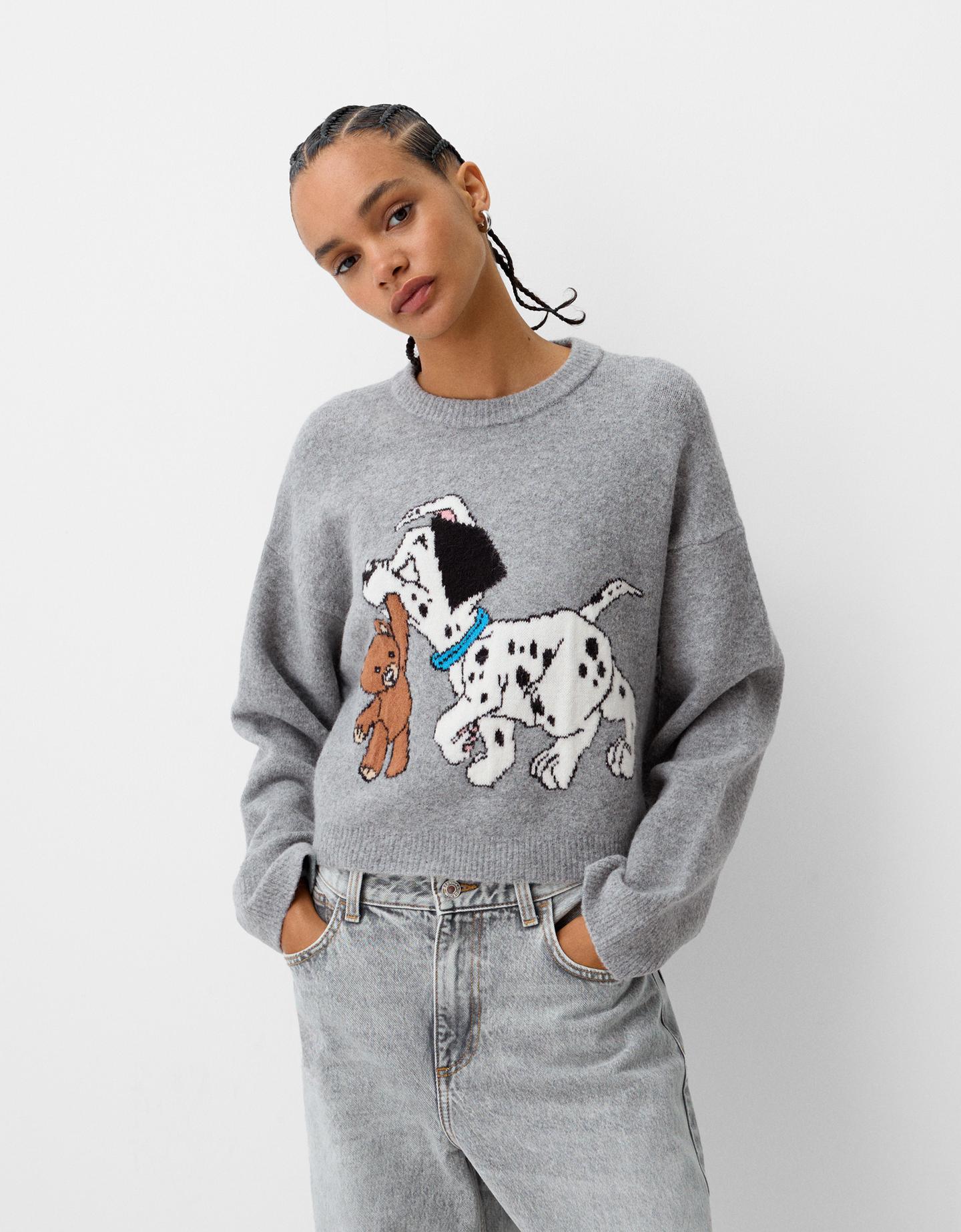 Bershka Pullover 101 Dalmatiner Damen S Grau günstig online kaufen