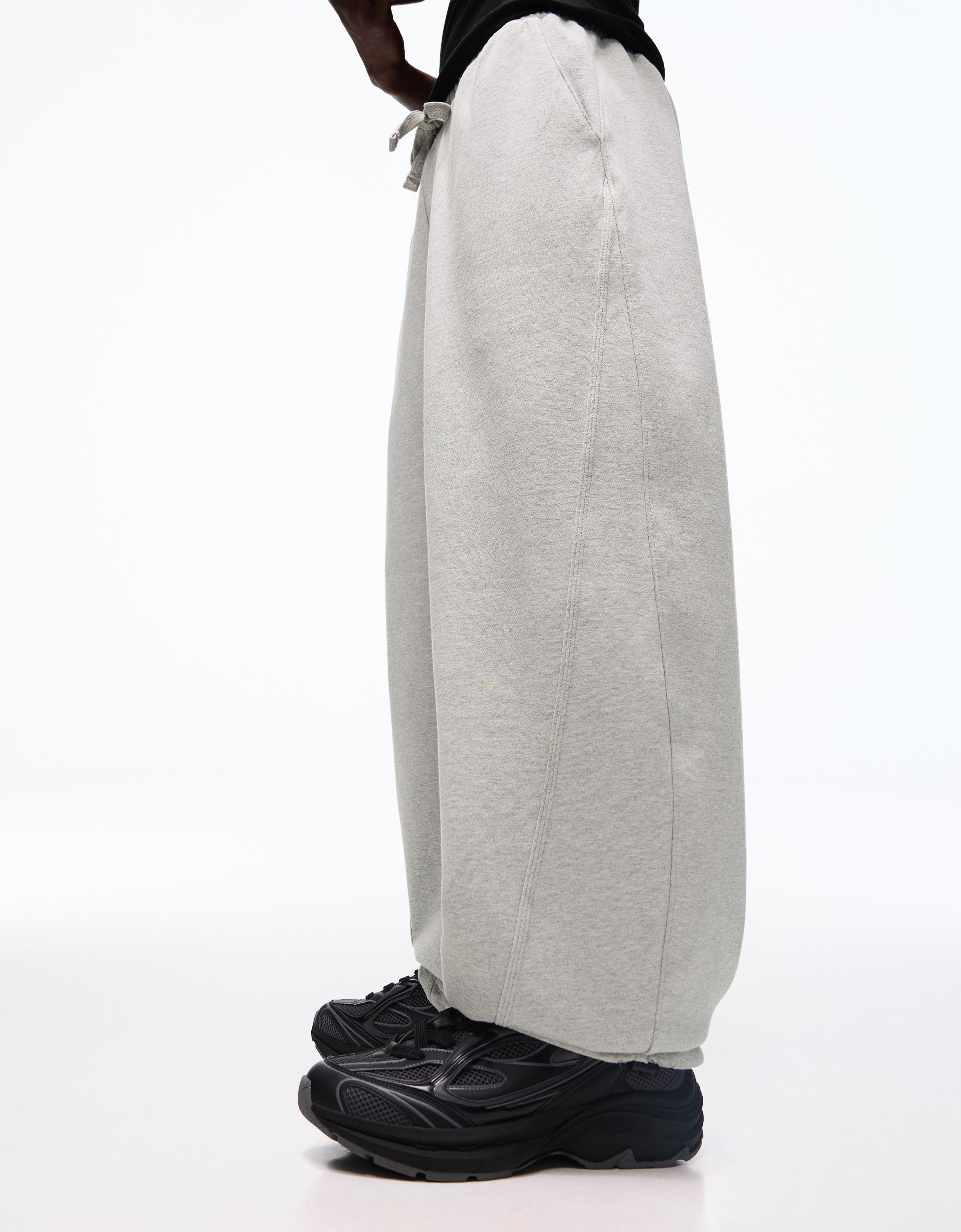 Interlock balloon trousers — Grey