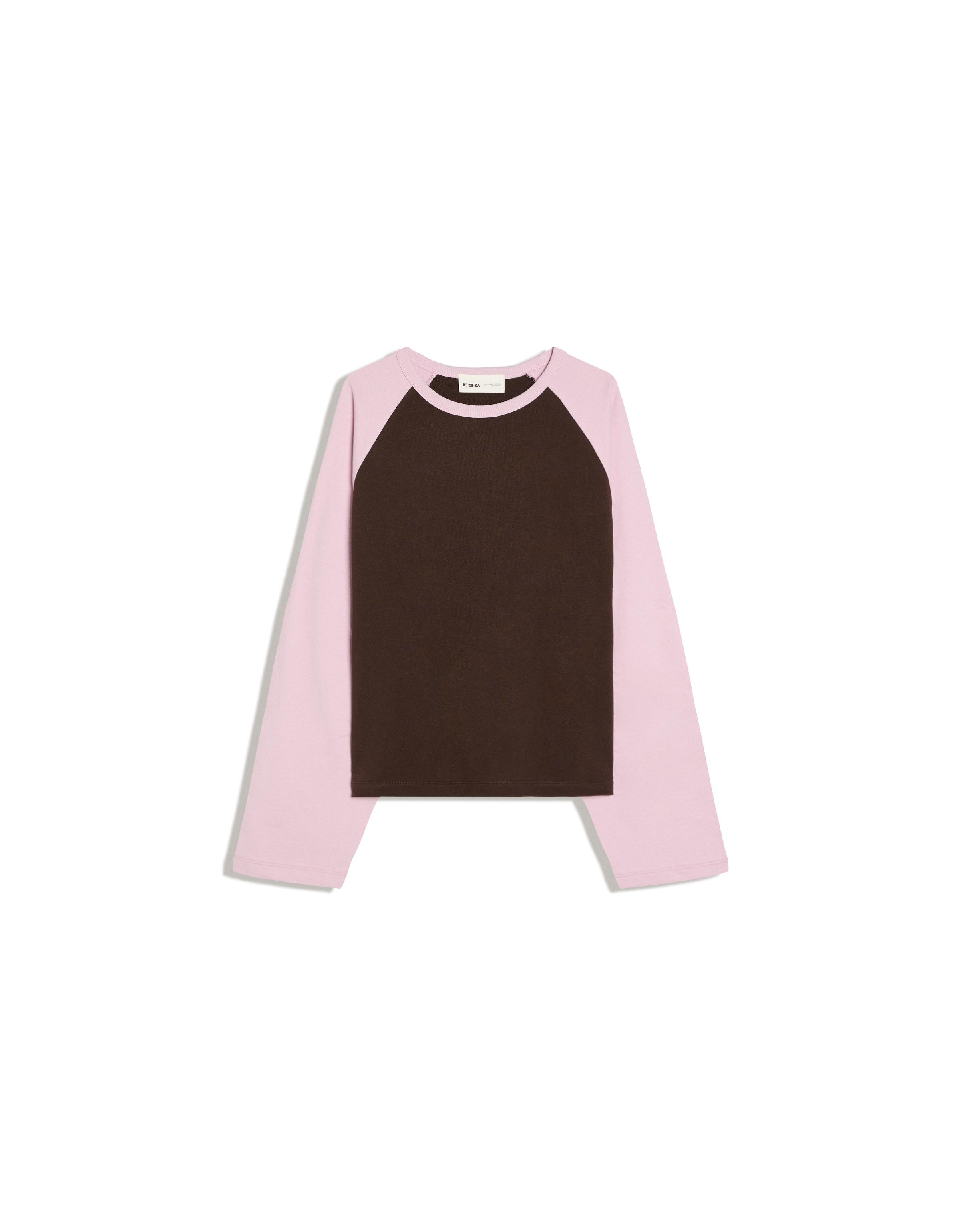 Round neck raglan jumper — Brown