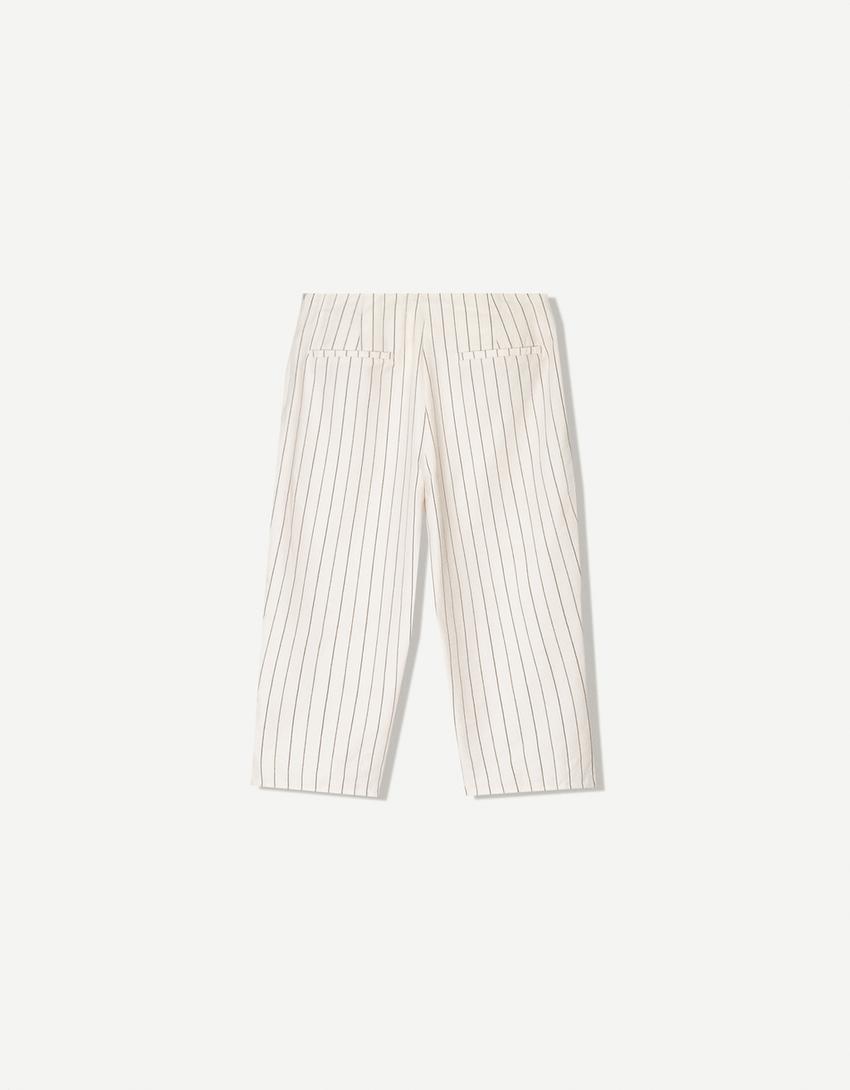 Pinstripe capris-White / Black-4