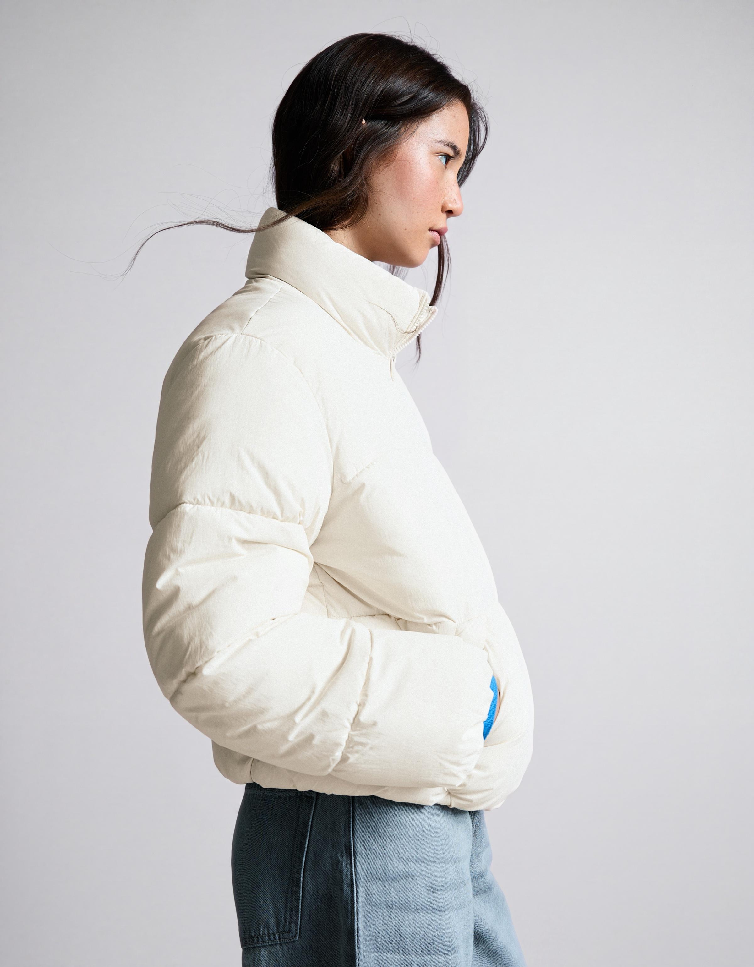 Water-repellent padded jacket — Cream