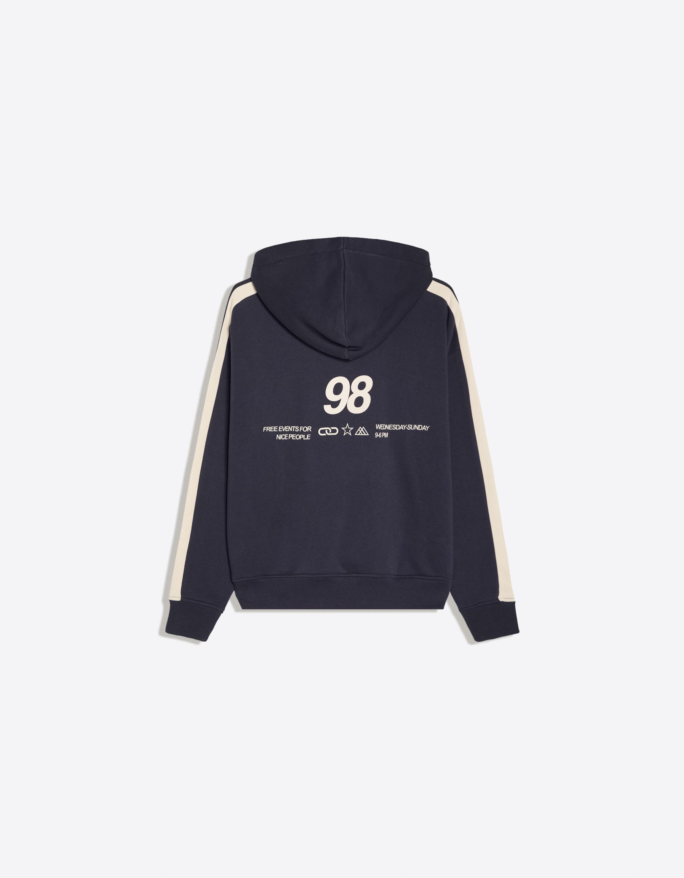 Printed hoodie — Navy
