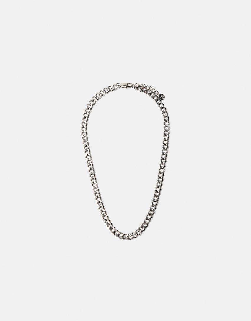 Collier chaîne acier inoxydable-Argent-0