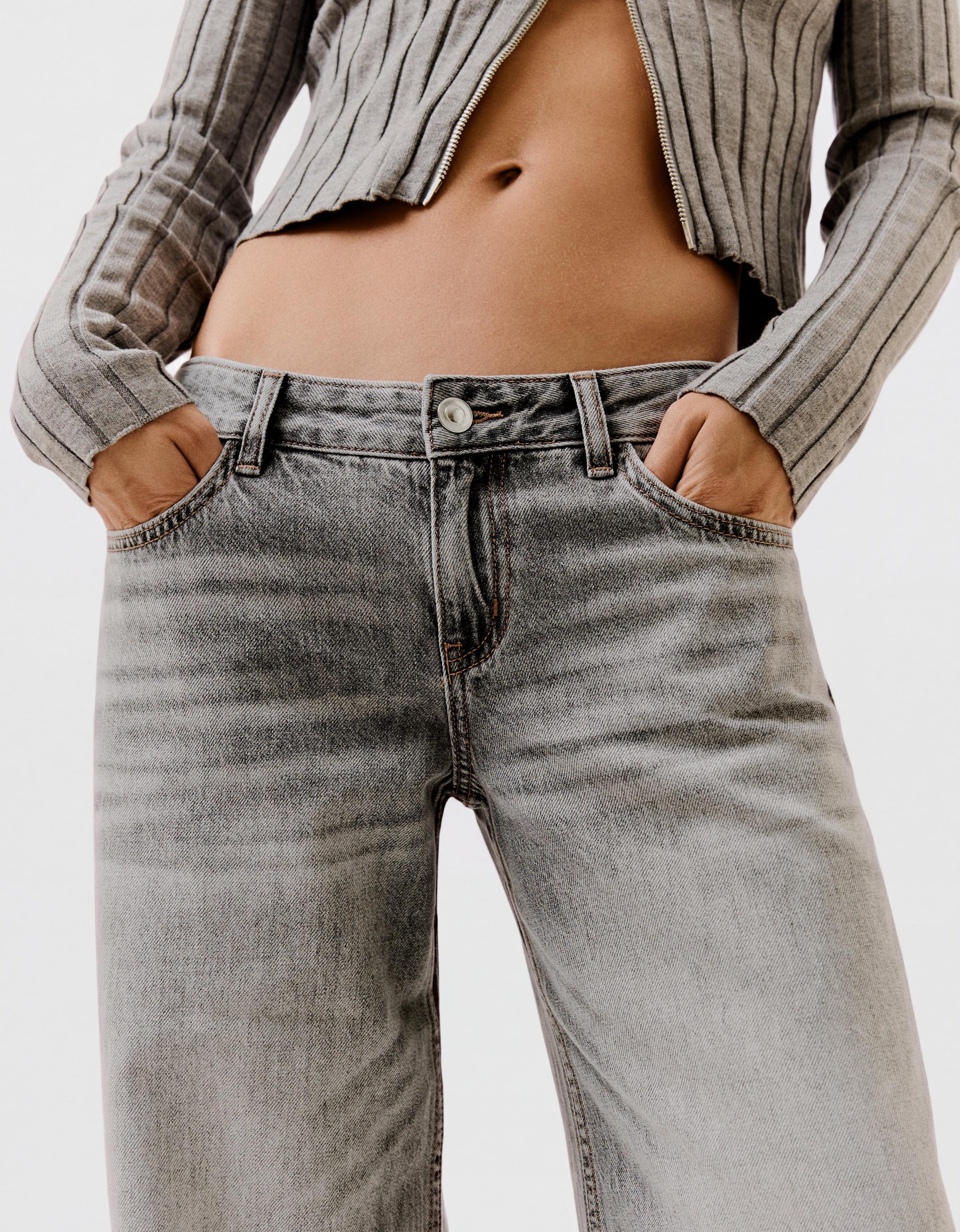 Low-rise wide-leg jeans — Grey