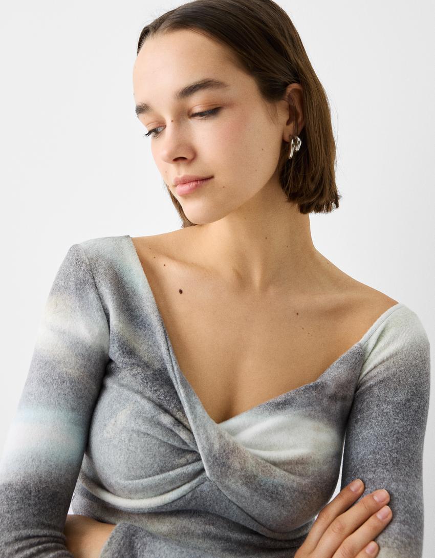 Knotted sweater-Light blue-5