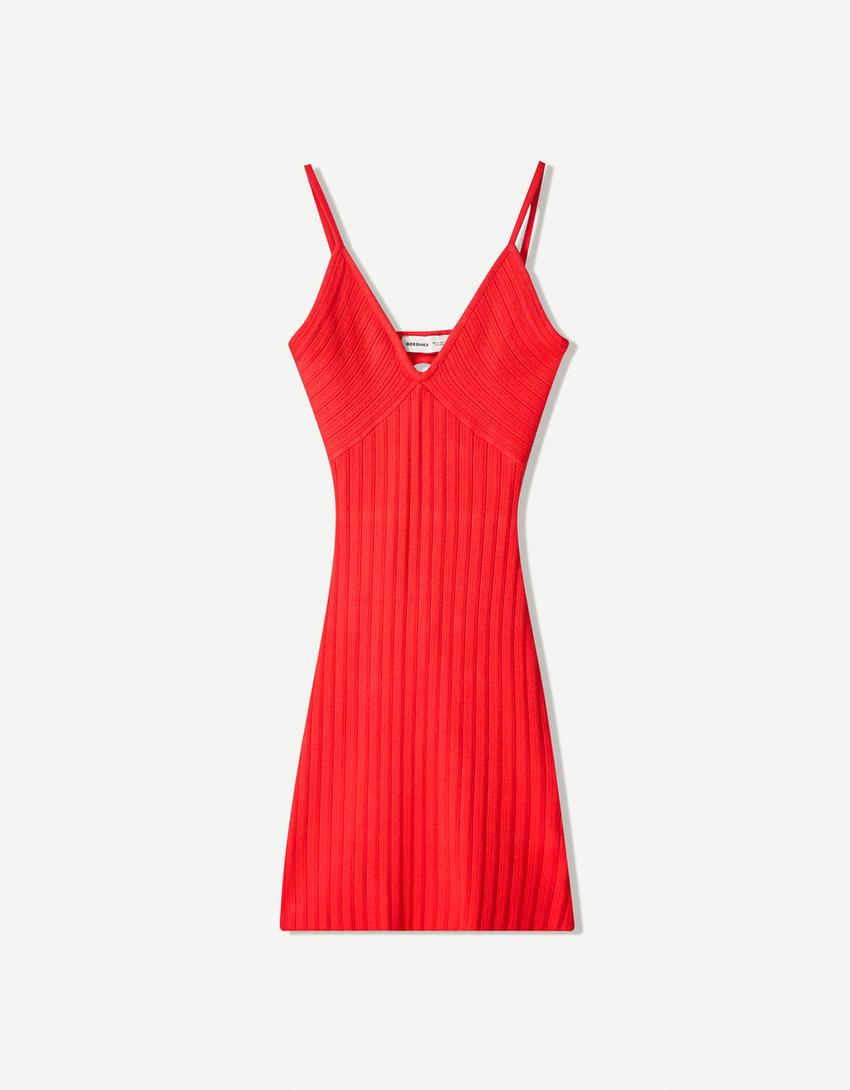 Mini-robe en bord de côte-Rouge-3