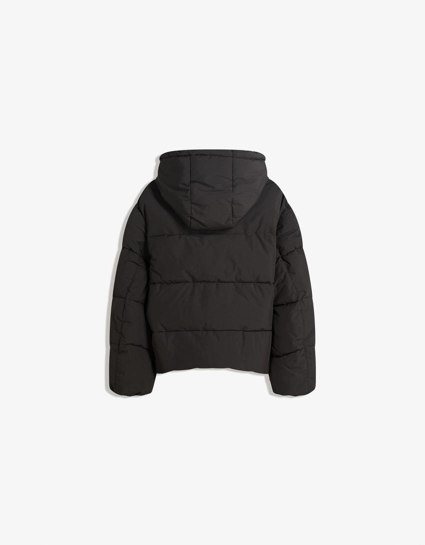Blouson bouffant résistant à l'eau, coupe-vent et isolation thermique-Noir