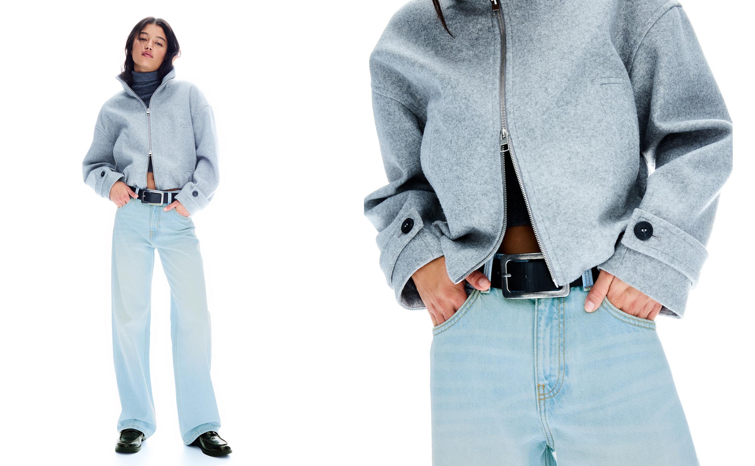 Yüksek bel straight fit geniş paça jean - Görsel 106