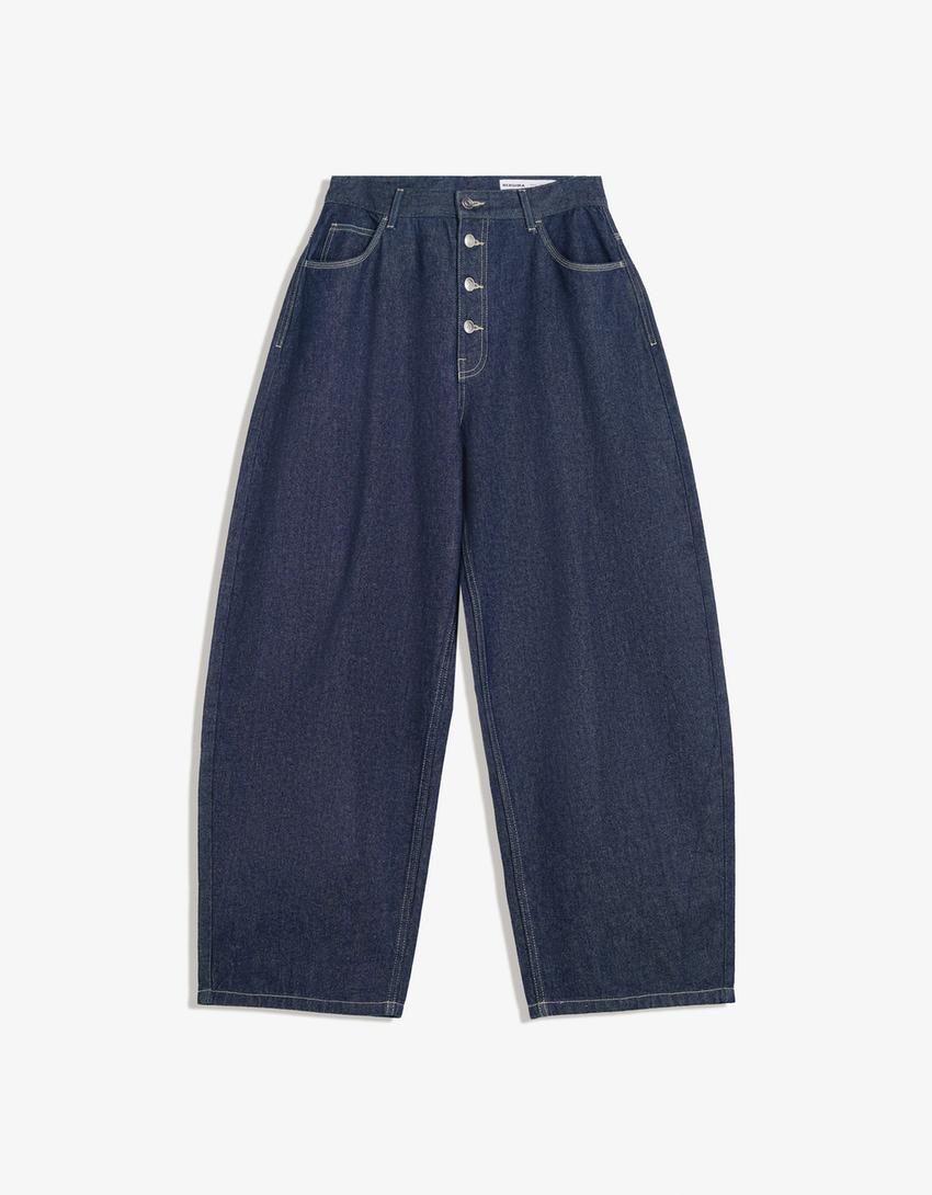 Barrel jeans-Navy-3