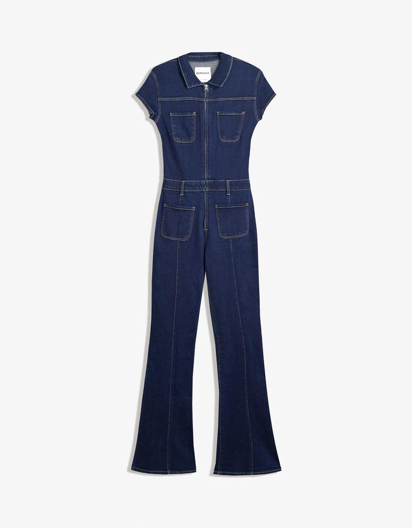 Denim jumpsuit-Marineblau