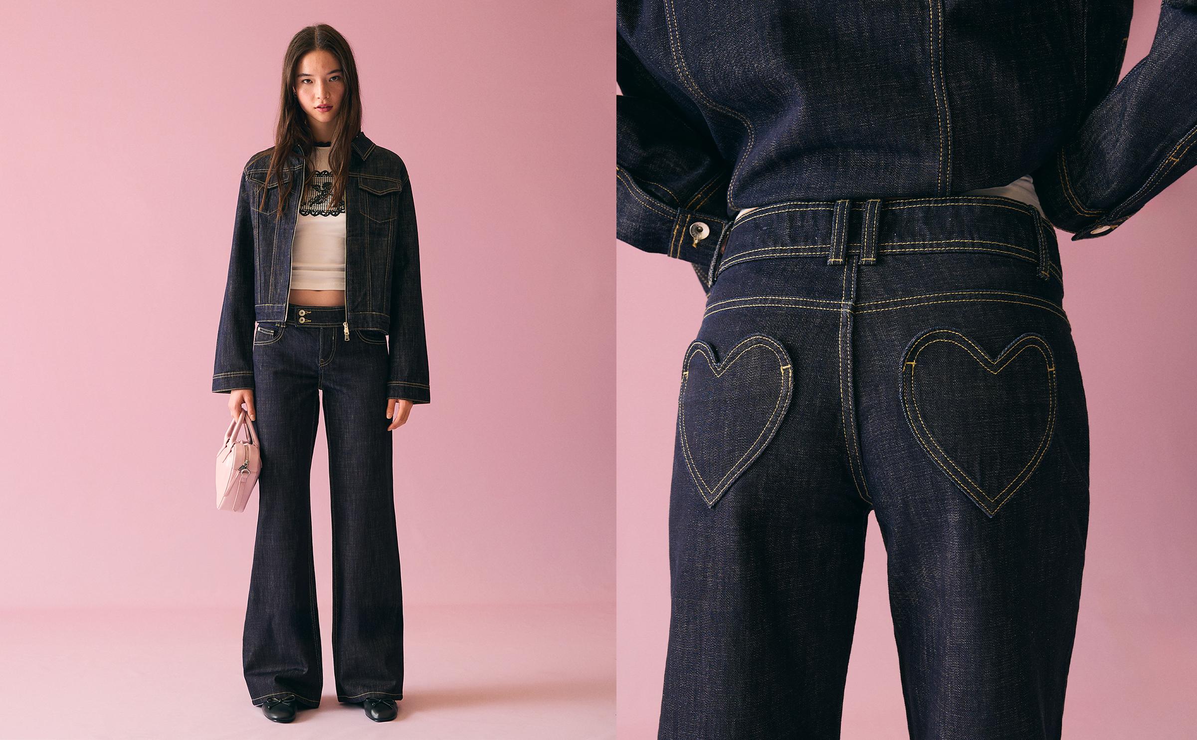 İşlemeli düşük bel baggy fit jean - Görsel 16