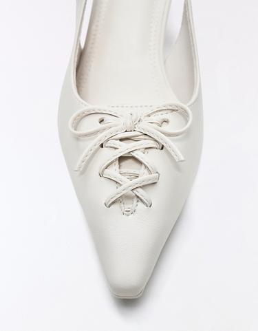 KITTEN HEEL CORSET SHOES — WHITE 4