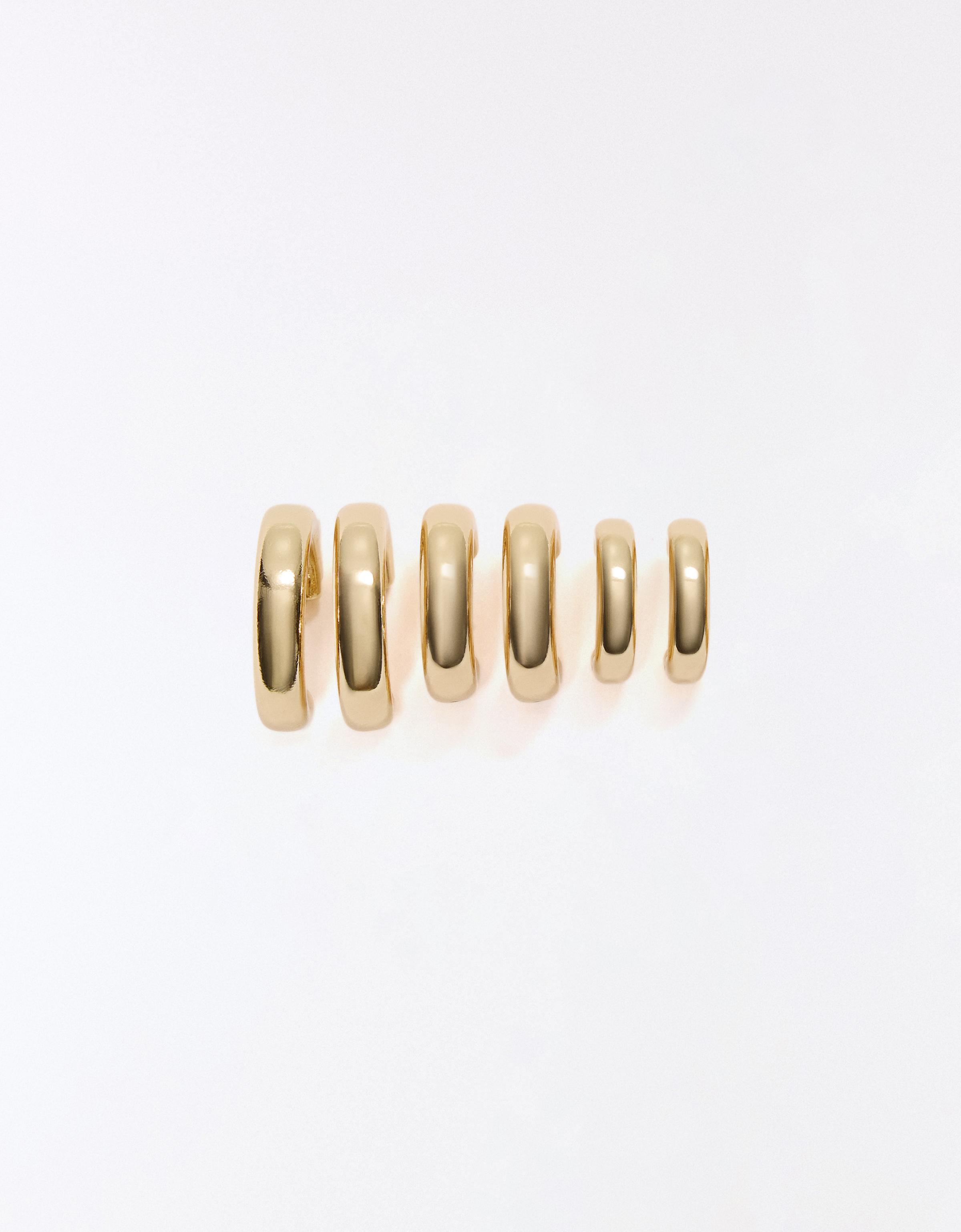 Pack of 3 mixed-size hoop earrings — Gold