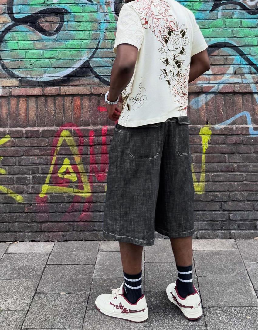 Denim Bermuda shorts-Navy