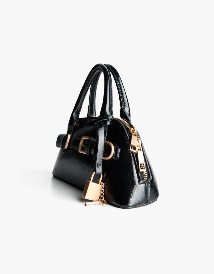Bolso mini efecto piel-Negro-1