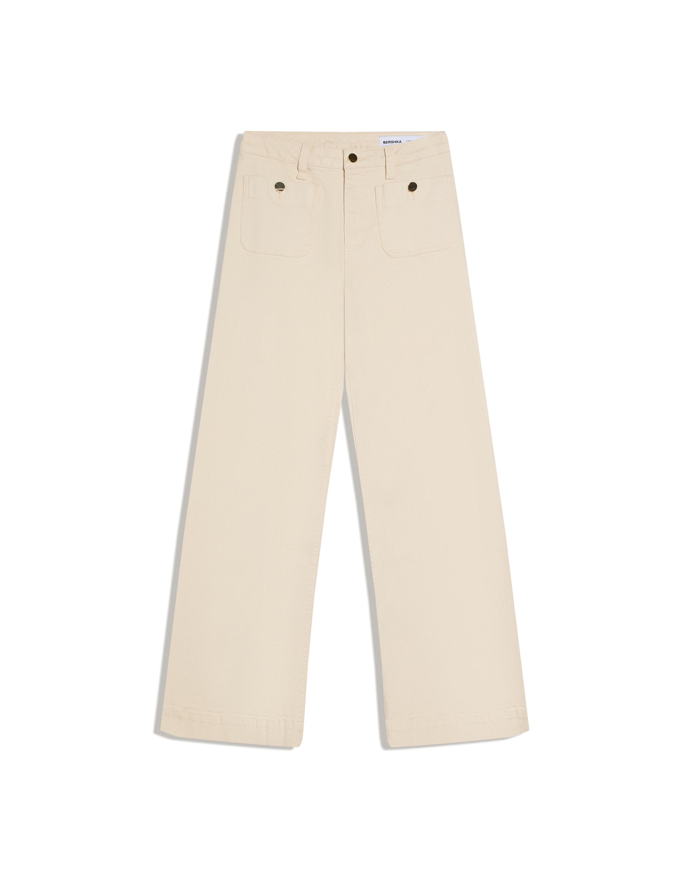 Dikişsiz geniş paça jean - Görsel 3